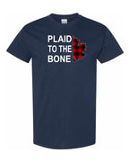 Plaid to the Bone Stacked Leaf  Men"s Tee