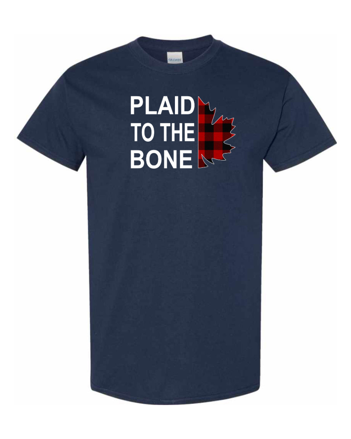 Plaid to the Bone Stacked Leaf  Men"s Tee