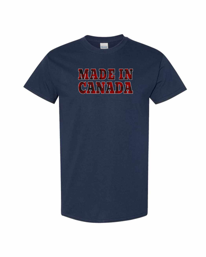 Made in Canada Plaid Background Full Men's Tee