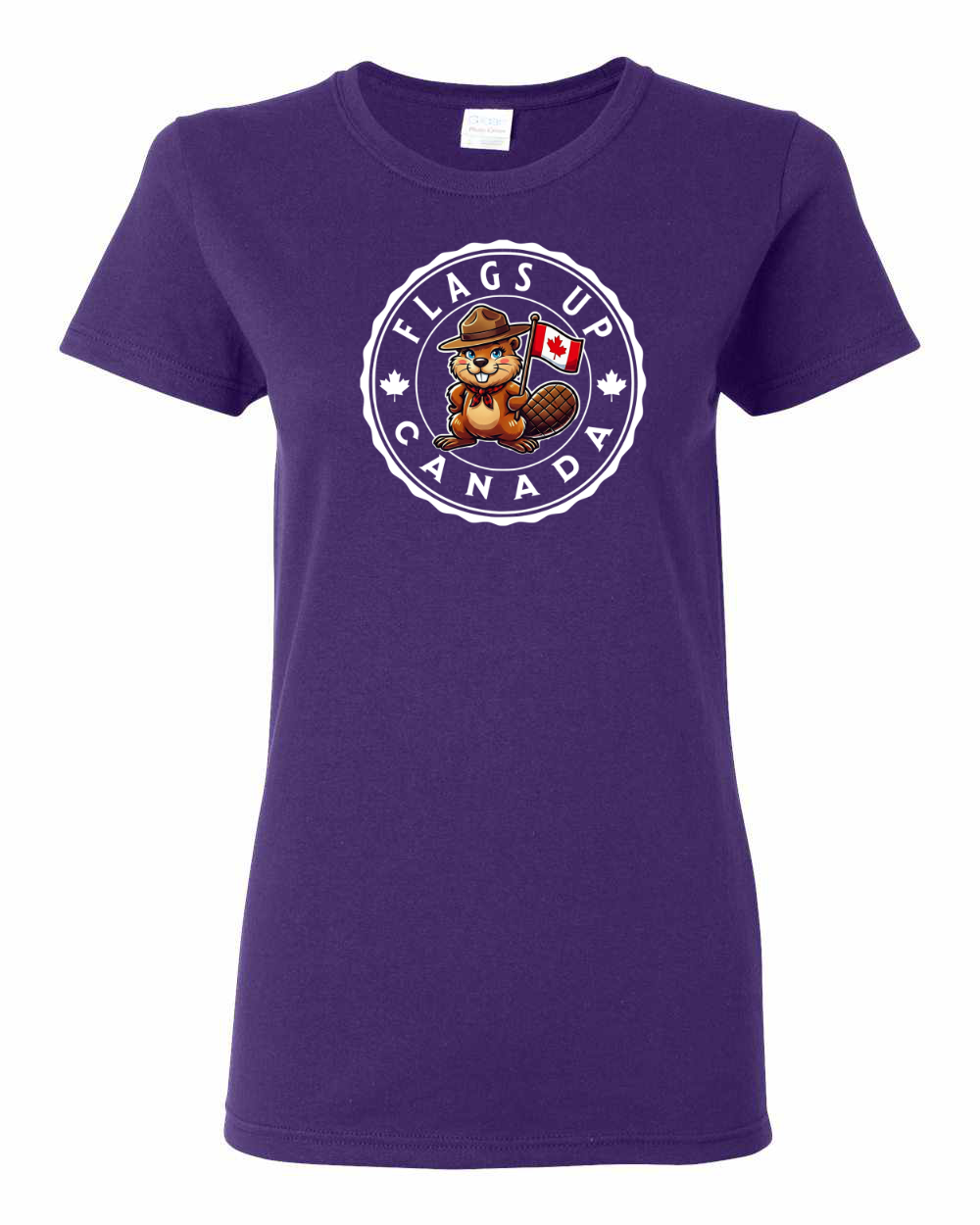 Flags Up Female Beaver Full Women's Tee - Gildan Canada (sewn Internationally )