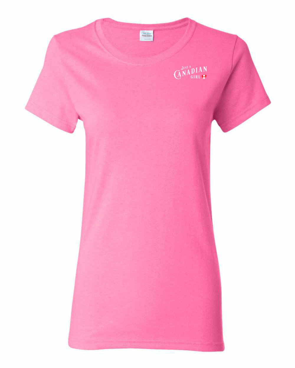 Just a Canadian Girl Heart Flag Left Chest and Back Women's Tee