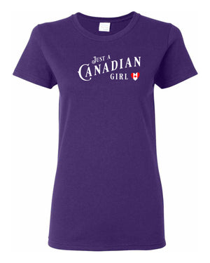 Just a Canadian Girl Heart Flag  Women's Tee