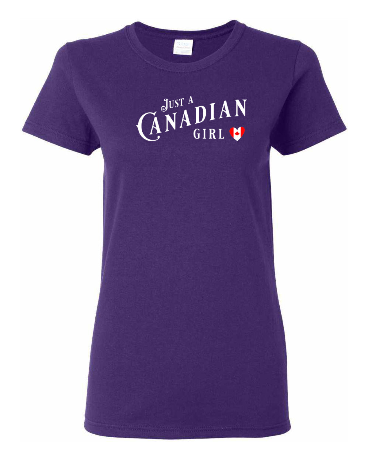 Just a Canadian Girl Heart Flag  Women's Tee