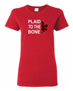 Plaid to the Bone Stacked White   Women's Tee