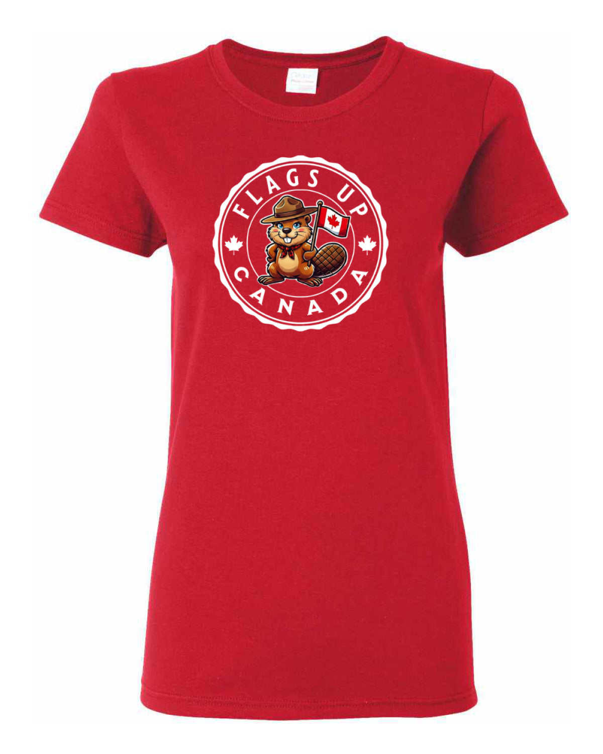 Flags Up Female Beaver  Women's Tee )