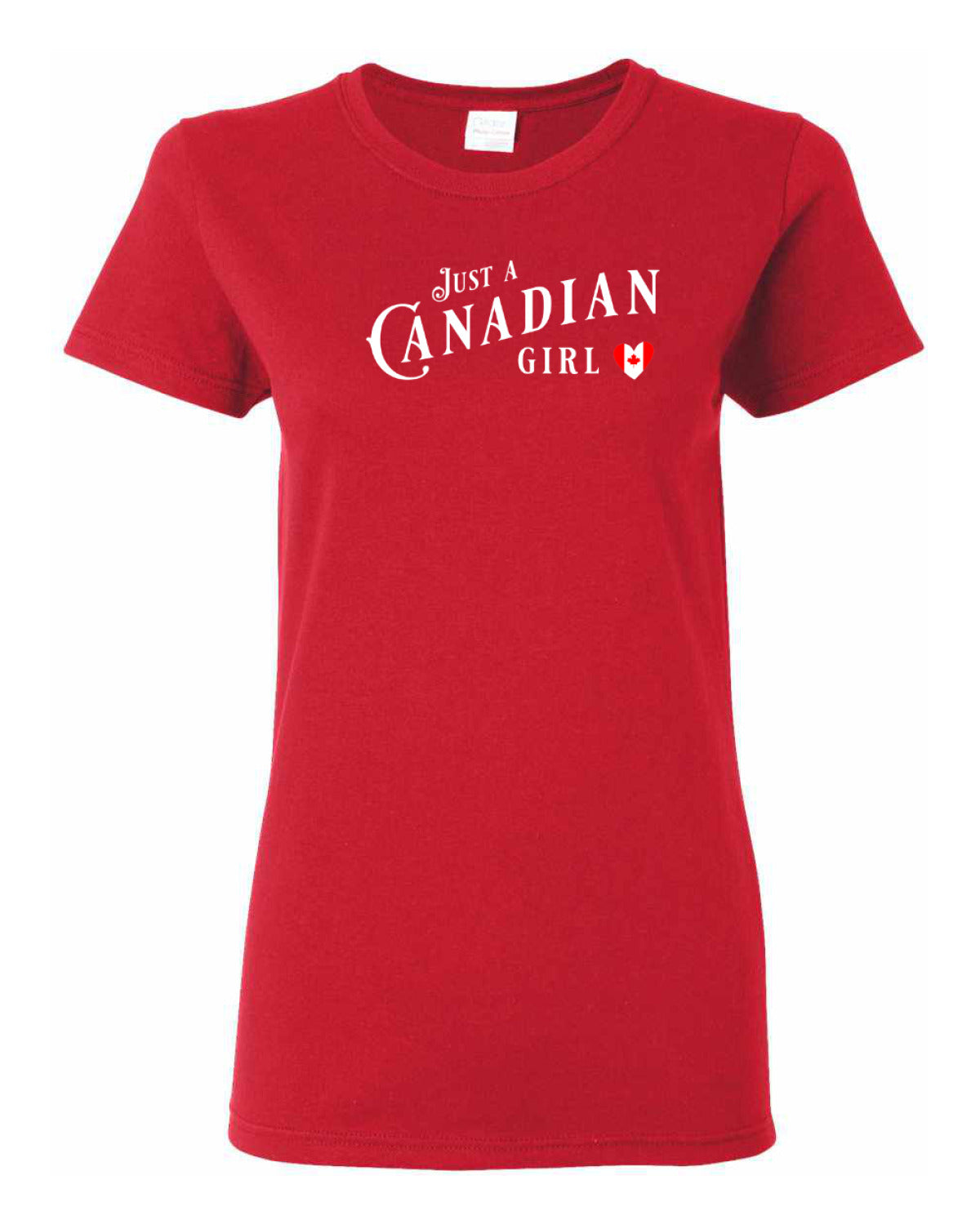 Just a Canadian Girl Heart Flag  Women's Tee