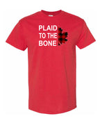Plaid to the Bone Stacked Leaf  Men"s Tee