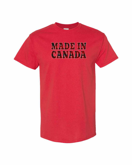 Made in Canada Plaid Background Full Men's Tee