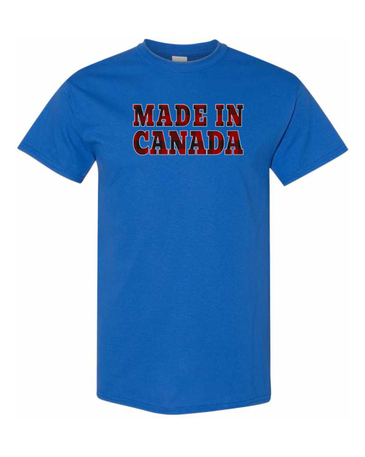 Made in Canada Plaid Background  Men's Tee