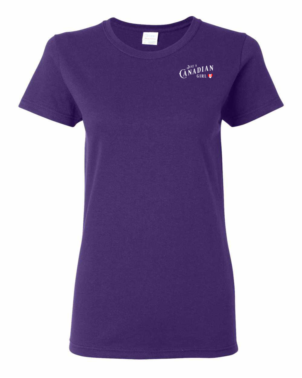 Just a Canadian Girl Heart Flag Left Chest and Back Women's Tee