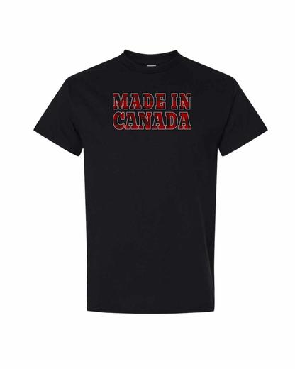 Made in Canada Plaid Background Full Men's Tee