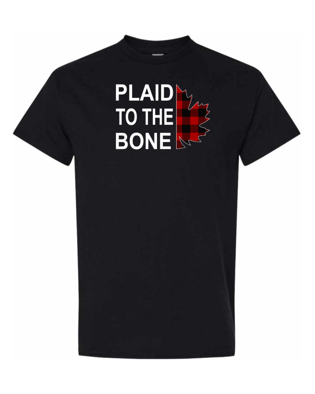 Plaid to the Bone Stacked Leaf  Men"s Tee