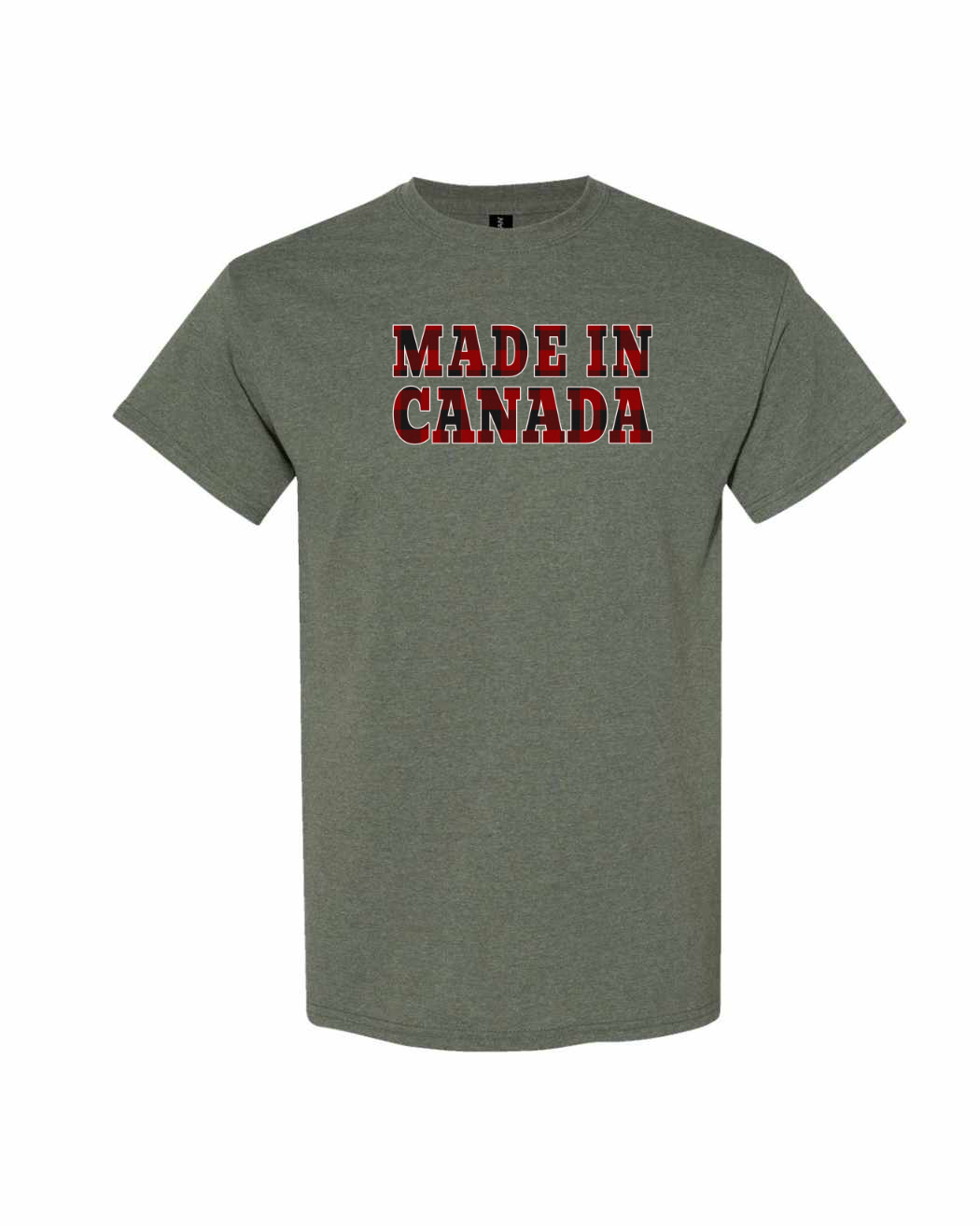 Made in Canada Plaid Background Full Men's Tee