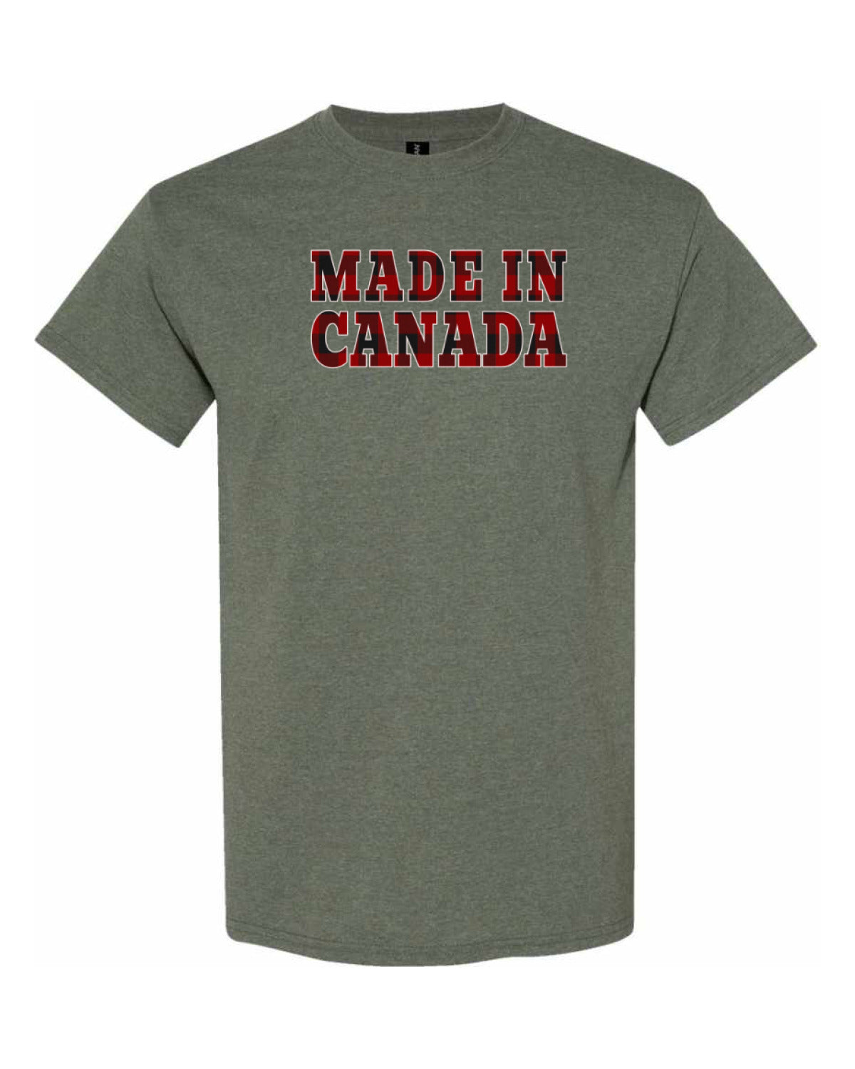 Made in Canada Plaid Background  Men's Tee