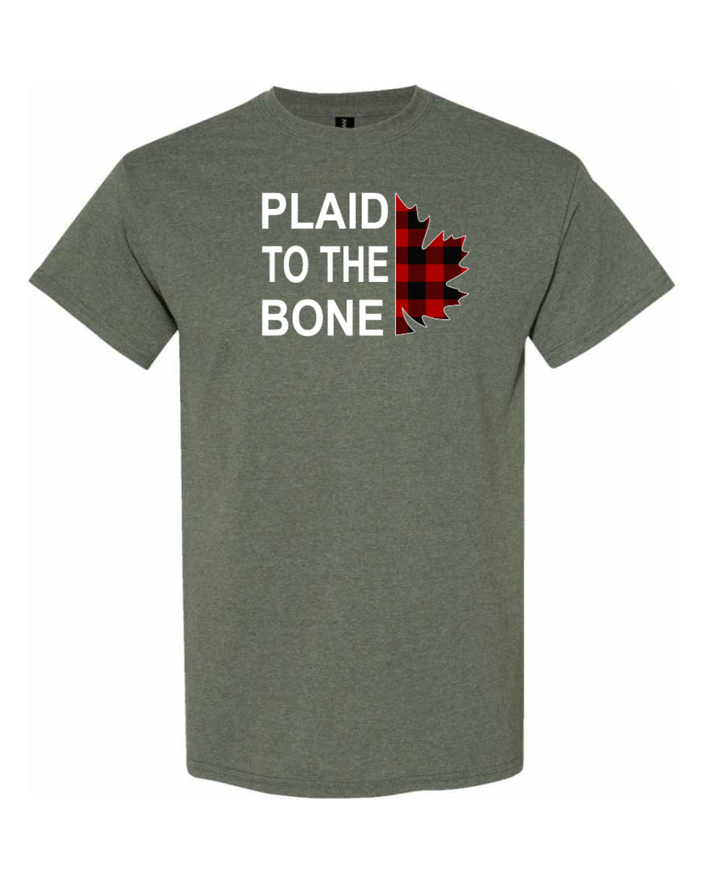 Plaid to the Bone Stacked Leaf  Men"s Tee