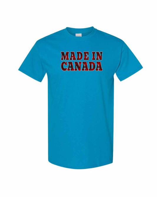 Made in Canada Plaid Background Full Men's Tee