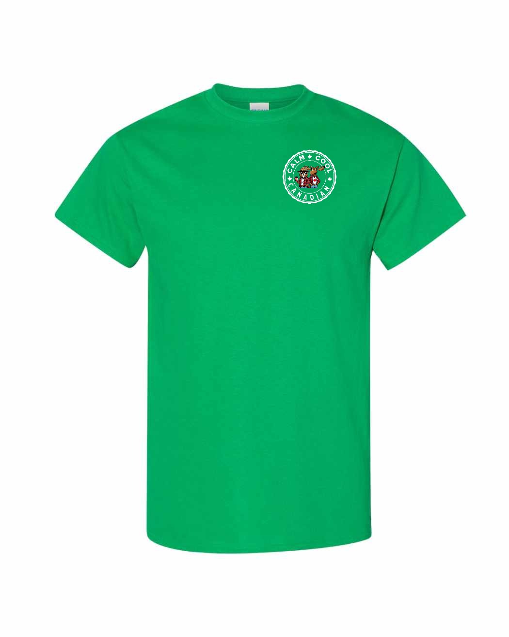 Calm Cool Canadian Beaver and Moose Left Chest Men's Tee - Gildan Canada (sewn Internationally)