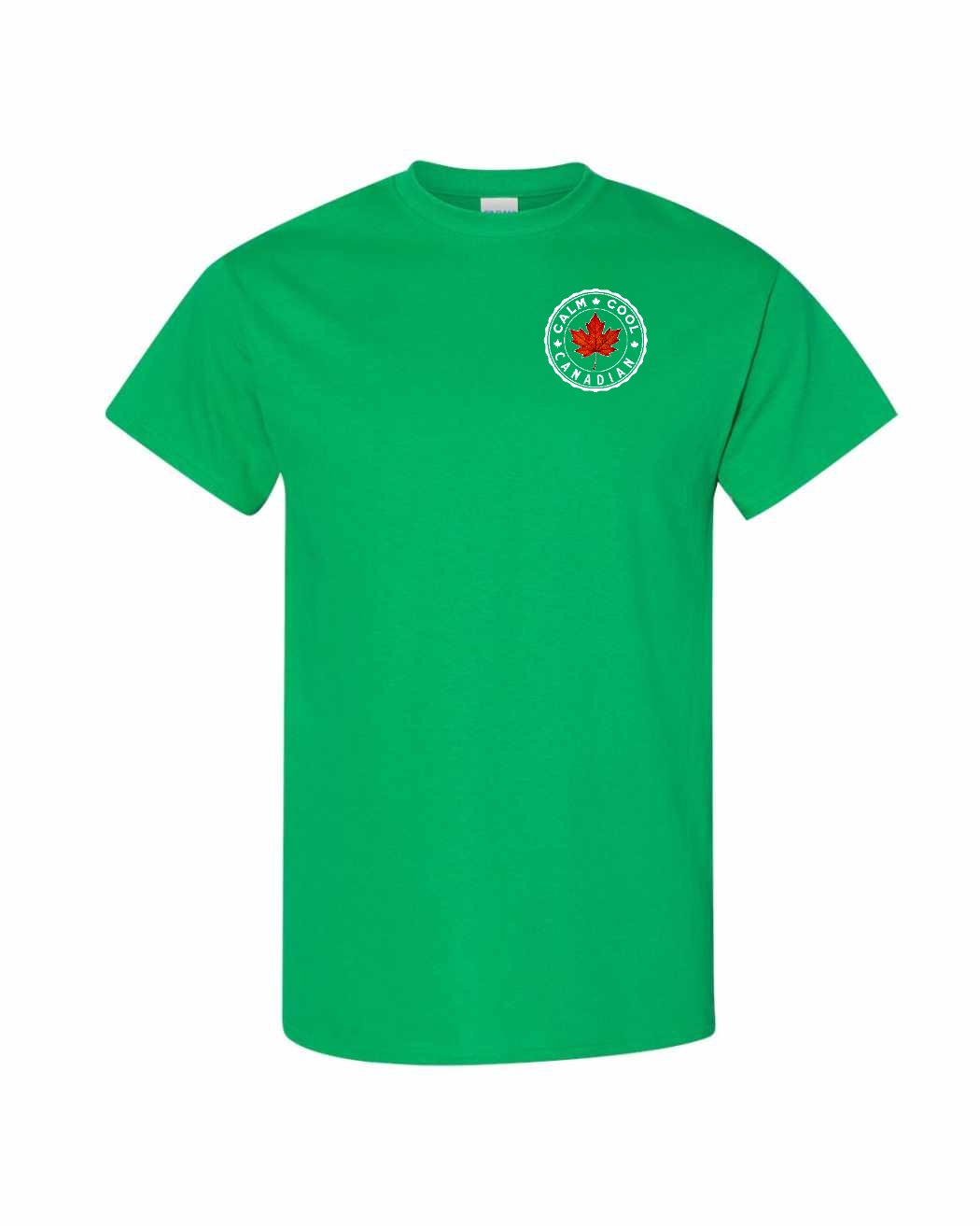 Calm Cool Canadian Leaf Left Chest & Back Men's Tee