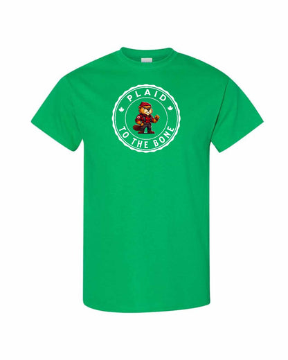 Plaid to the Bone Male Beaver Men's Tee - Gildan Canada (sewn Internationally)