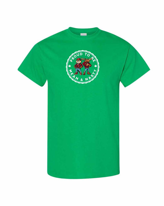 Proud to be Mean & Nasty Moose & Beaver Mens Tee - Gildan Canada (sewn Internationally)