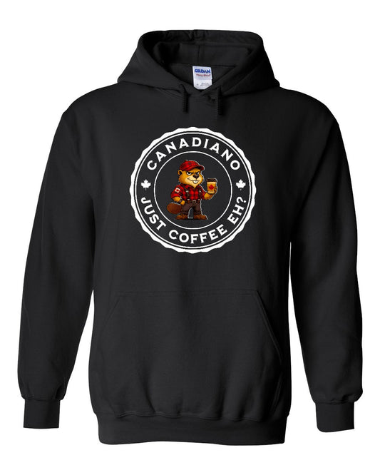 Canadiano Just Coffee Eh! Male Beaver Hoodie