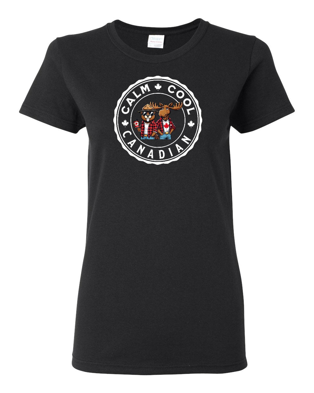 Calm Cool Canadian Beaver and Moose Women's Tee - Gildan Canada (sewn Internationally)