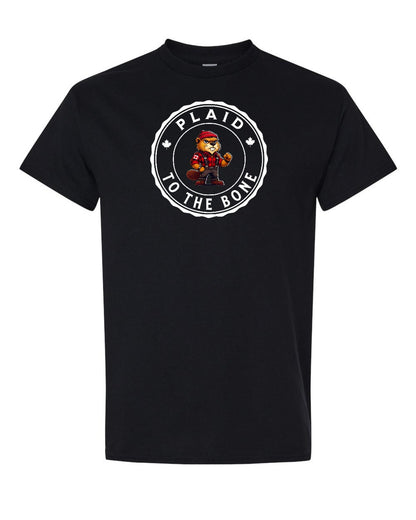 Plaid to the Bone Male Beaver Men's Tee - Gildan Canada (sewn Internationally)