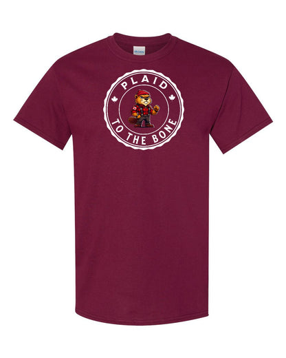Plaid to the Bone Male Beaver Men's Tee - Gildan Canada (sewn Internationally)