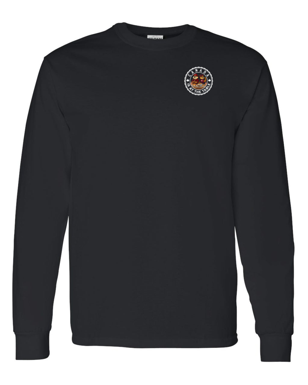 Canada Is At The Table Left Chest And Back  Long Sleeve Tee ) - Unisex