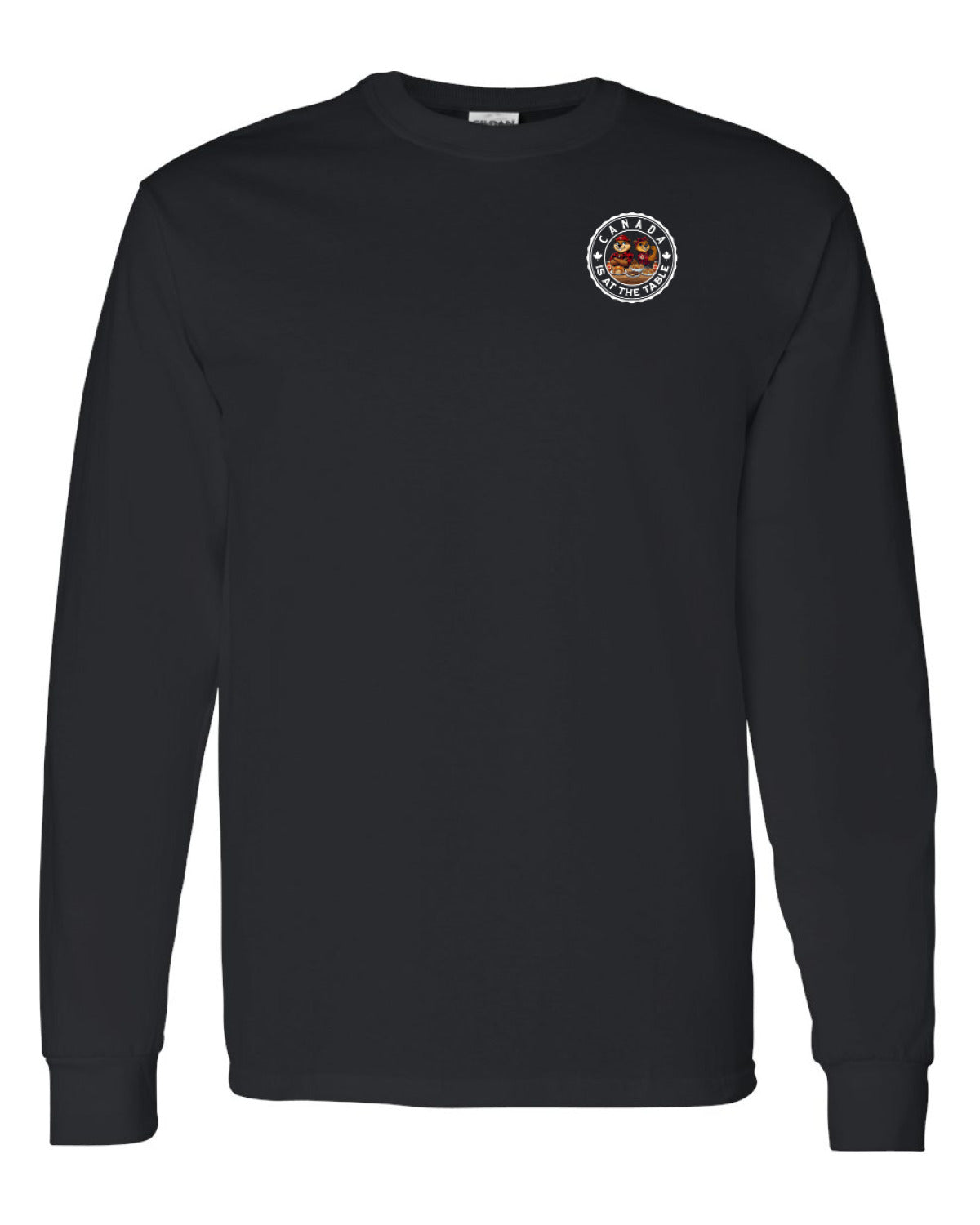 Canada Is At The Table Left Chest And Back  Long Sleeve Tee ) - Unisex