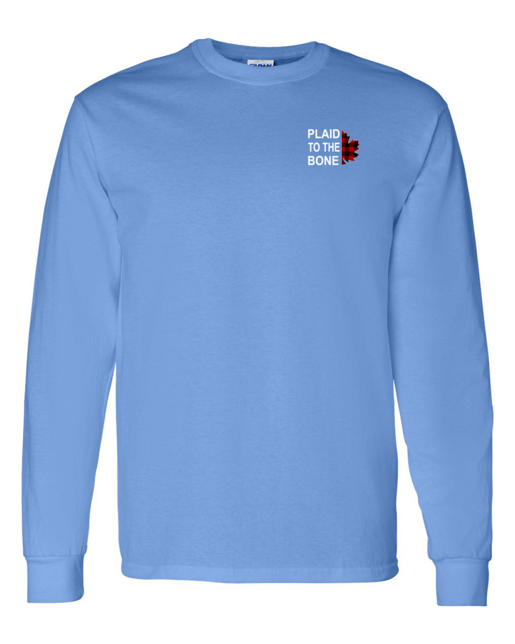 Plaid to the Bone Stacked Leaf Left Chest Long Sleeve - Unisex