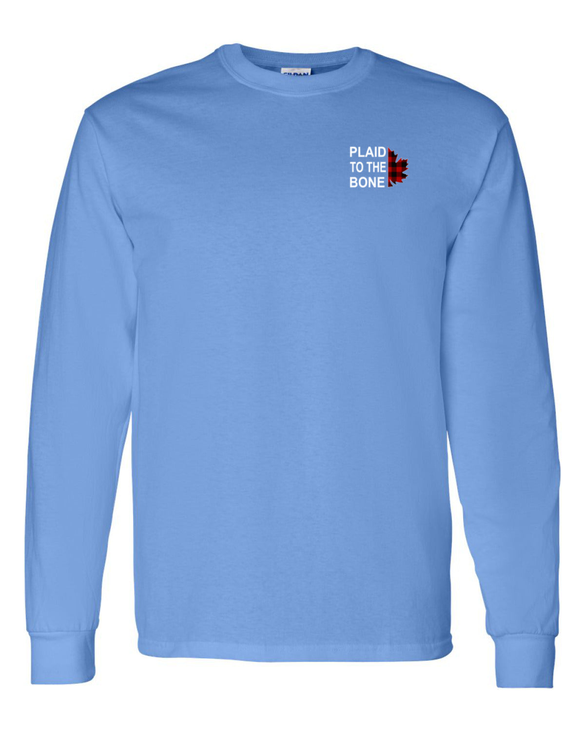 Plaid to the Bone Stacked Leaf Left Chest Long Sleeve - Unisex