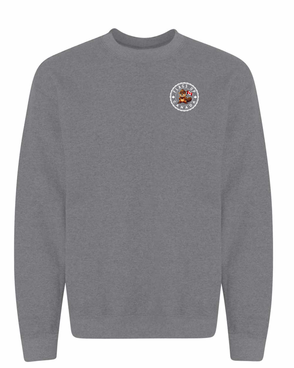 Flags Up Female Beaver Left Chest  Crewneck - Unisex