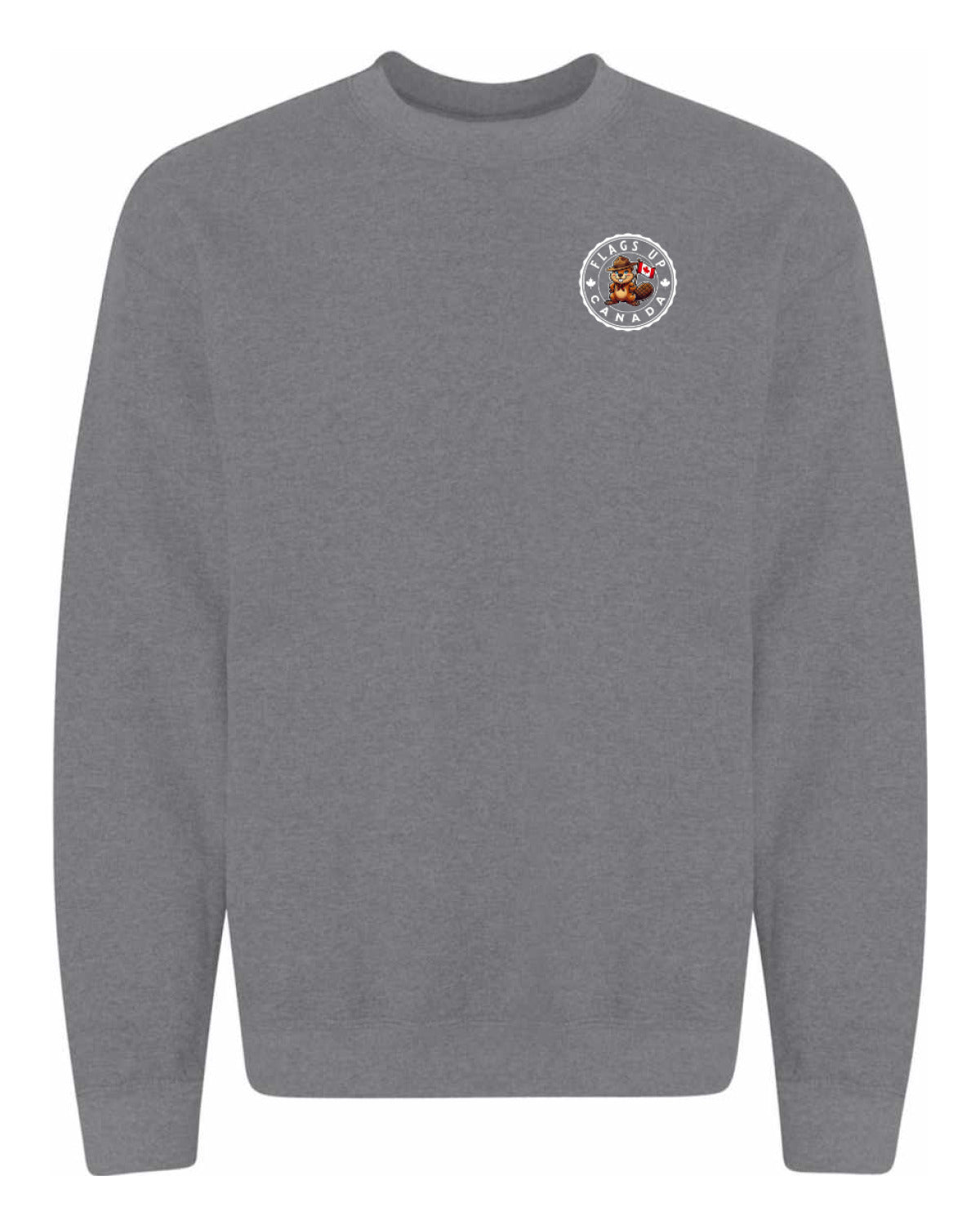 Flags Up Female Beaver Left Chest And Back  Crewneck - Unisex
