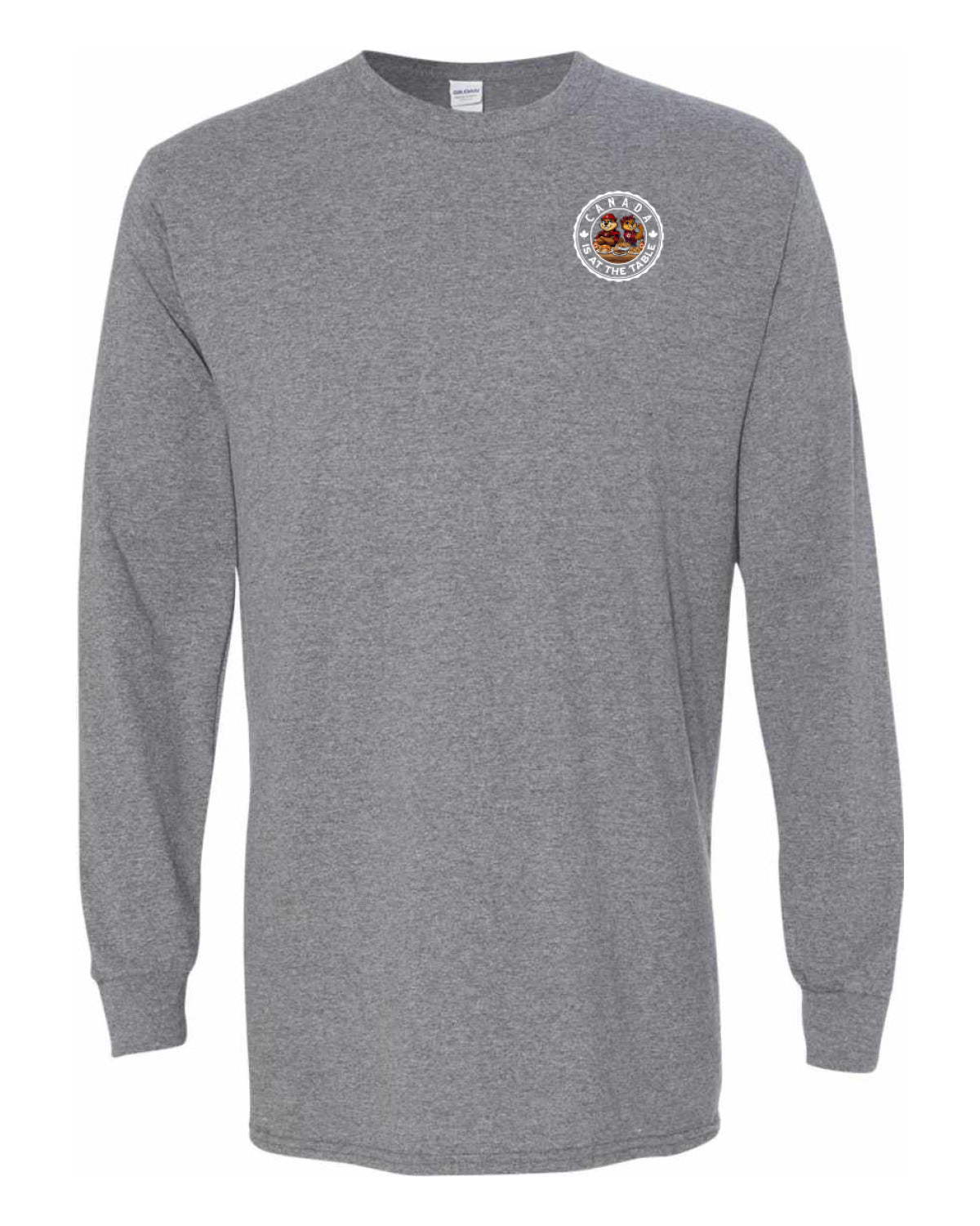 Canada Is At The Table Left Chest And Back  Long Sleeve Tee ) - Unisex
