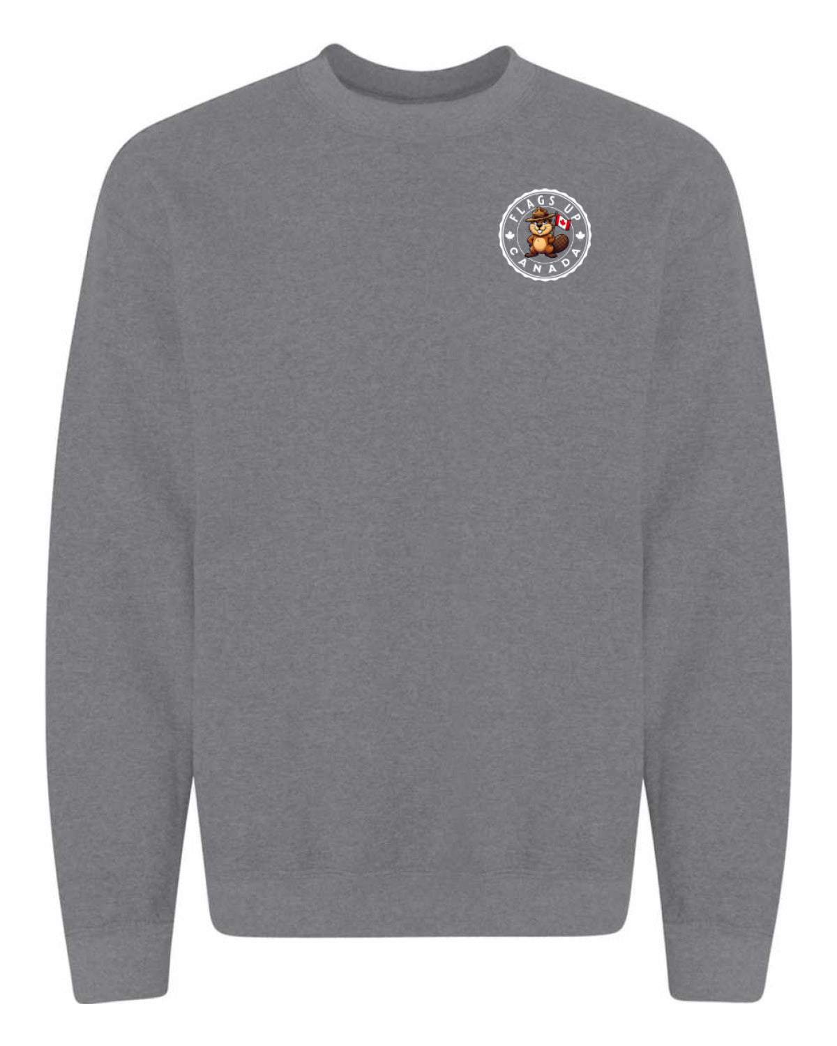 Flags Up Male Beaver Left Chest And Back  Crewneck - Unisex