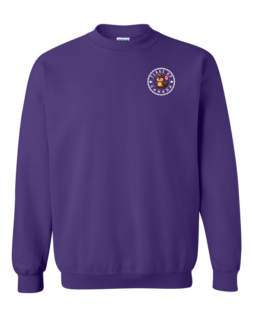 Flags Up Male Beaver Left Chest  Crewneck - Unisex