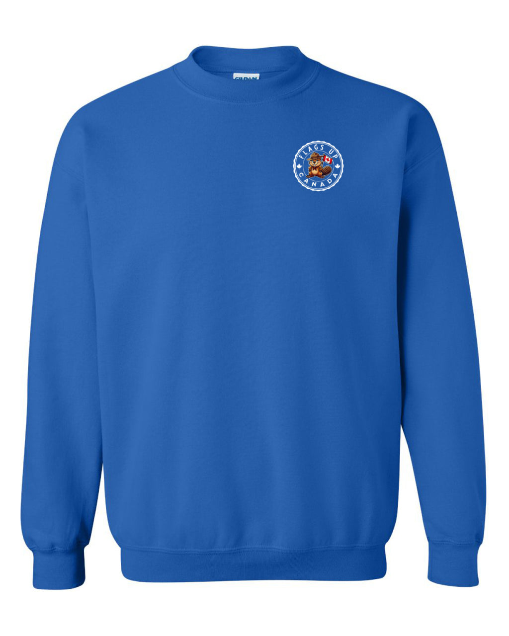 Flags Up Female Beaver Left Chest And Back  Crewneck - Unisex