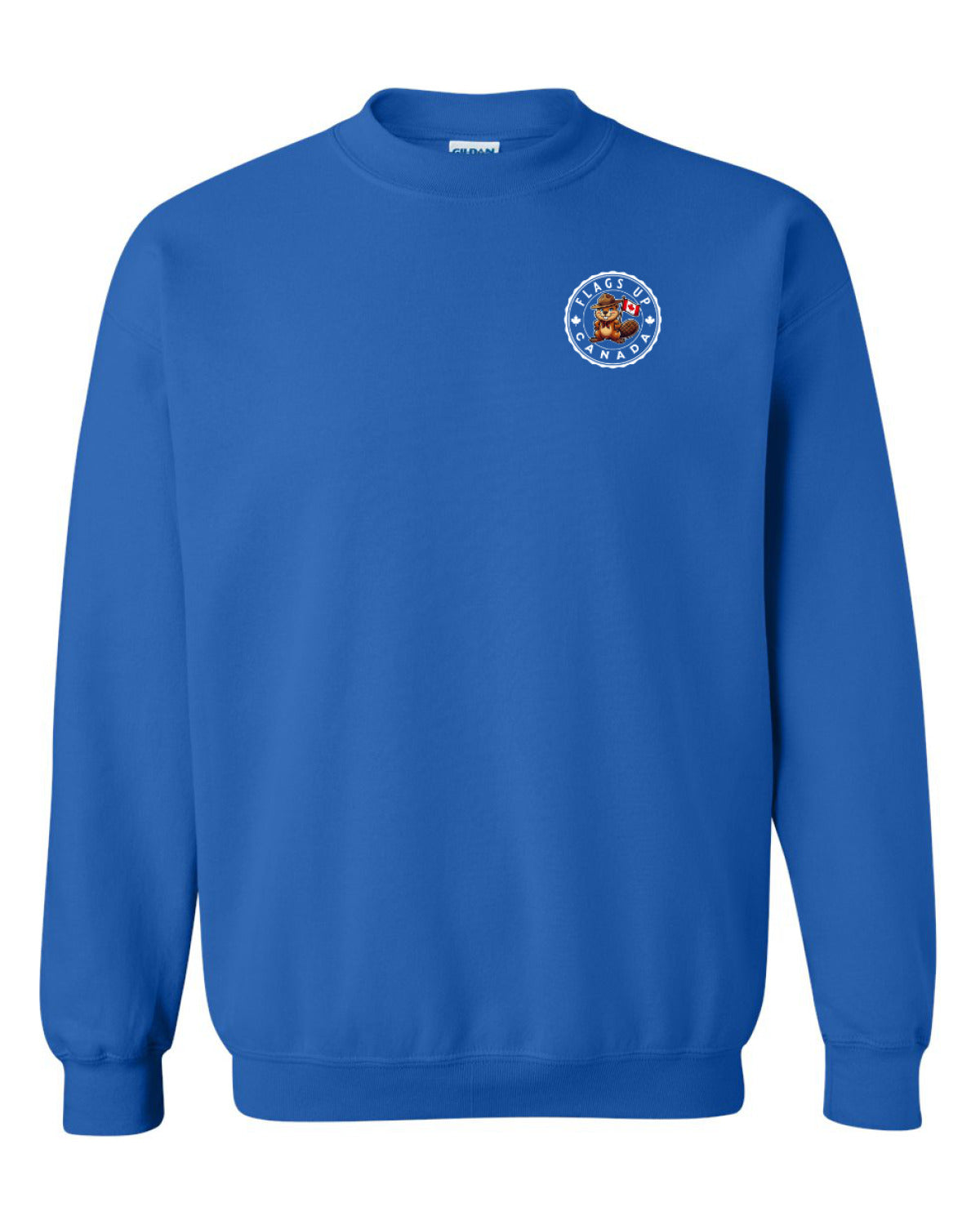 Flags Up Female Beaver Left Chest And Back  Crewneck - Unisex
