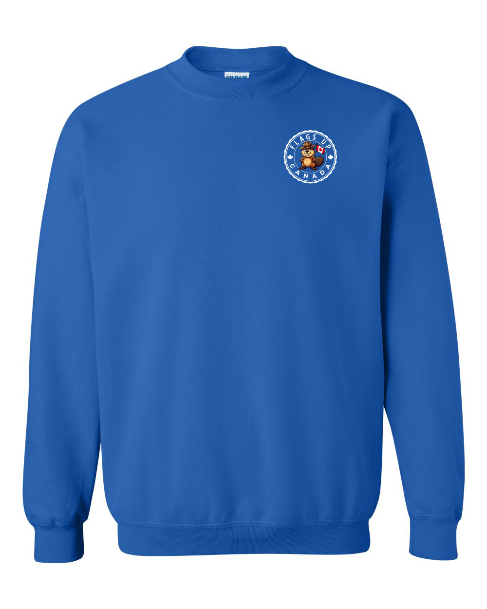 Flags Up Male Beaver Left Chest  Crewneck - Unisex