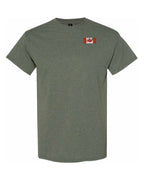 Made in Canada Flag Background Left Chest And Back Men's Tee