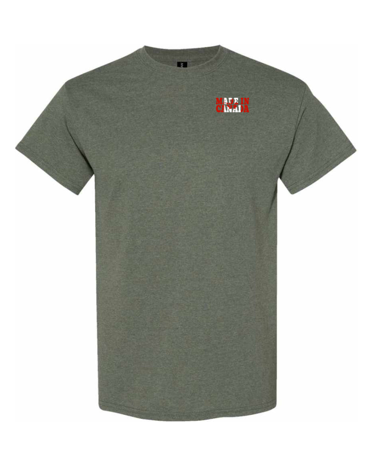 Made in Canada Flag Background Left Chest And Back Men's Tee