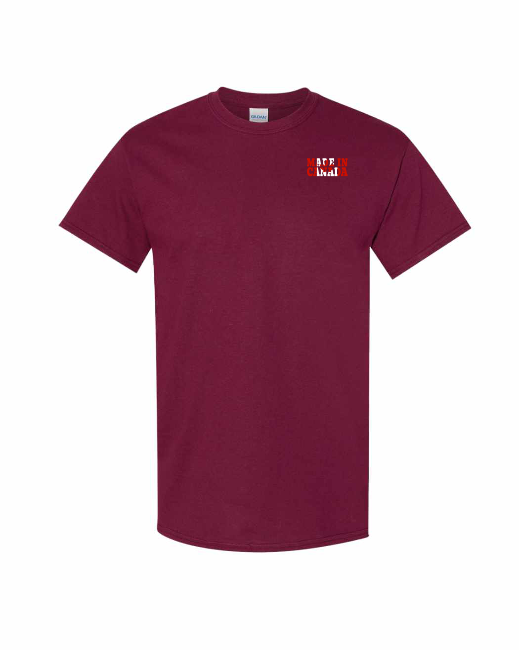 Made in Canada Flag Background Left Chest And Back Men's Tee