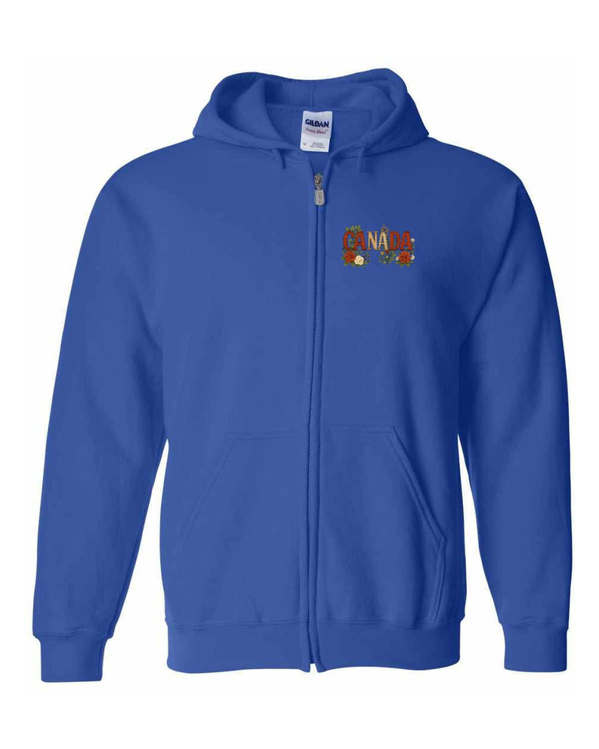 Canada Flowers Left Chest Zip Hoodie - Unisex