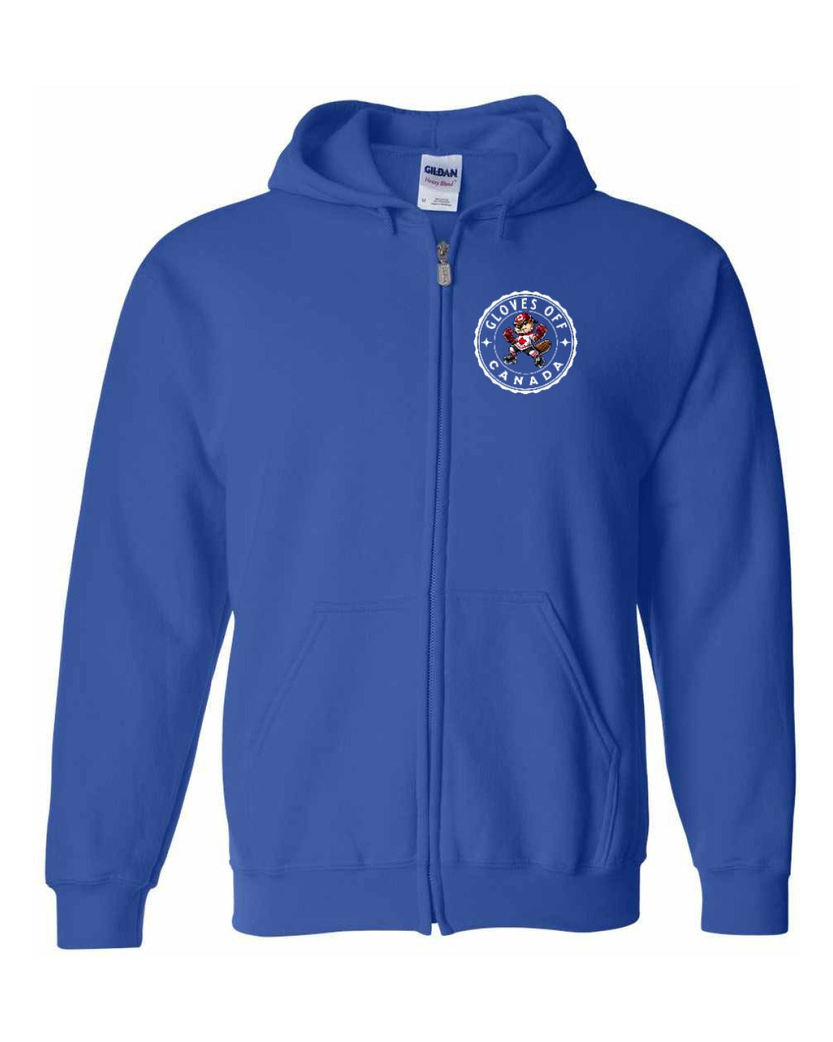 Gloves Off Beaver Left Chest and Back Zip Hoodie - Unisex