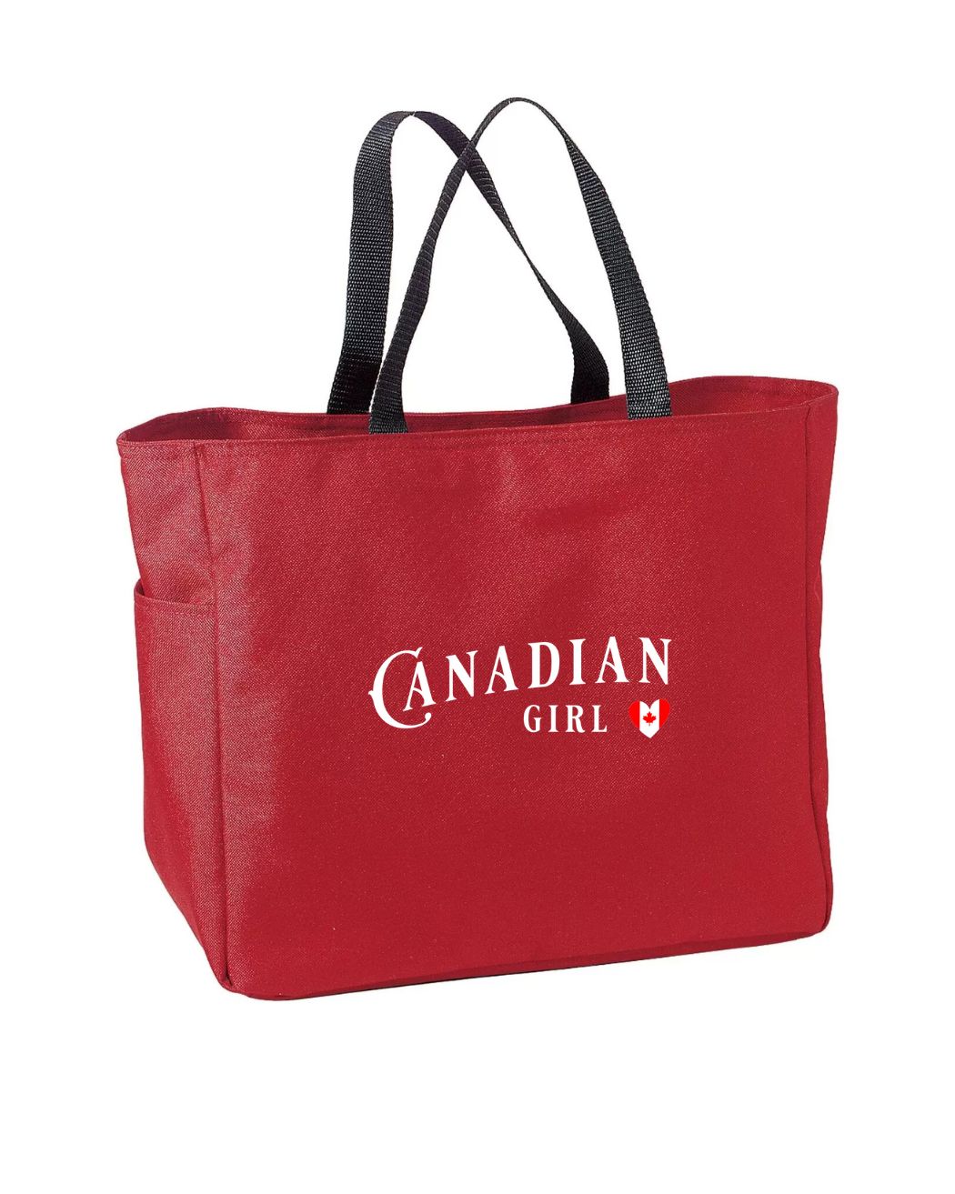 Canadian Girl Heart Flag Tote Bag