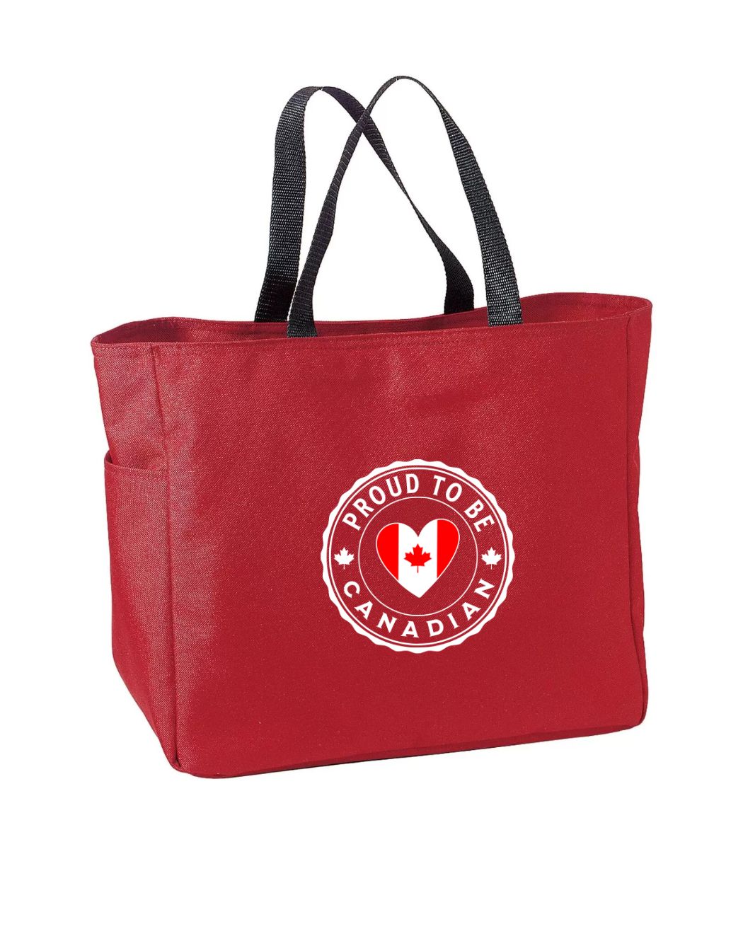 Proud to be Canadian Heart Flag Tote Bag