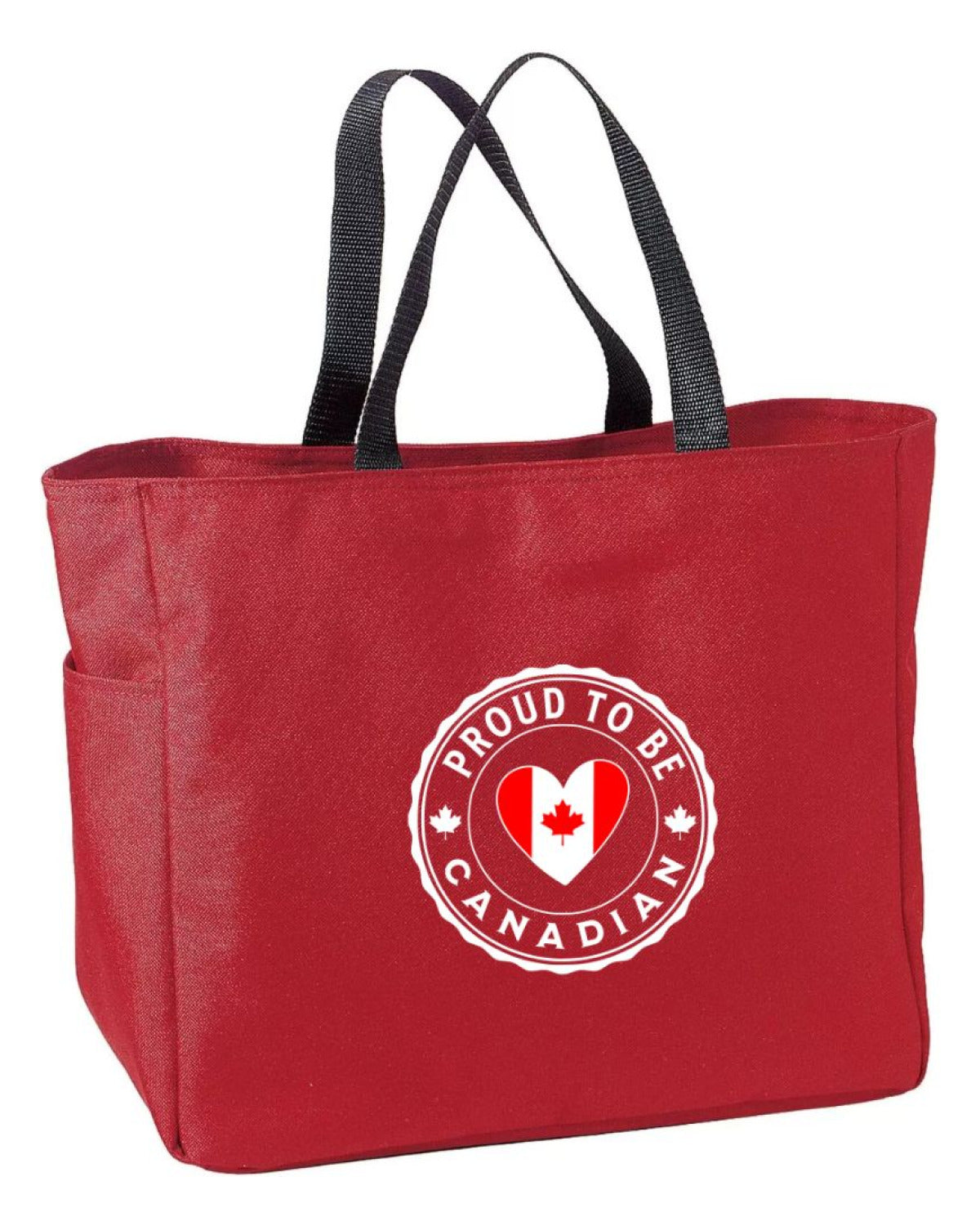 Proud to be Canadian Heart Flag Tote Bag