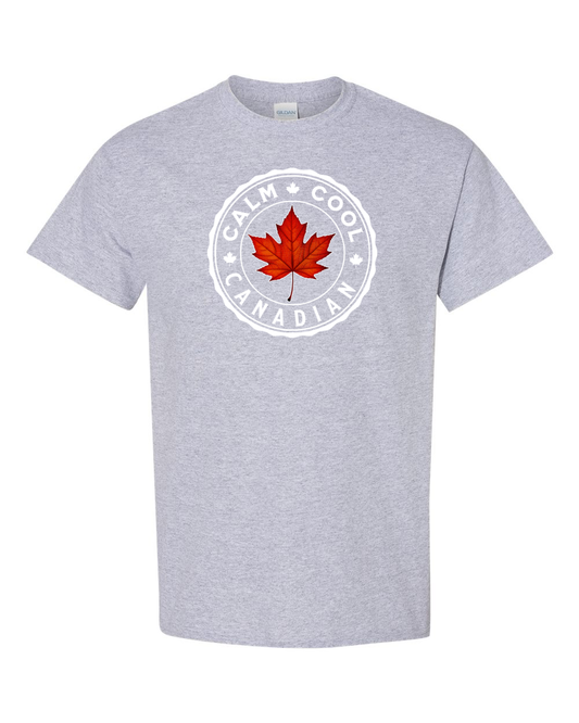 Calm Cool Canadian Leaf Full Front Men's Tee - Gildan Canada (sewn Internationally)