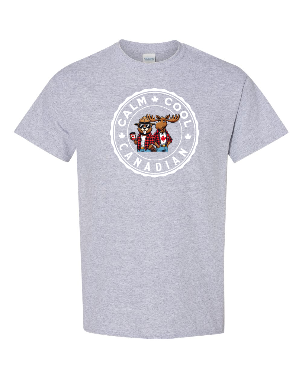 Calm Cool Canadian Beaver and Moose Full Men's Tee